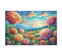 Flowers in Full Bloom 1000 Piece Jigsaw Puzzle for Adults Rainy Day Activity Mindful Relaxation Precision Cut Pieces Unique Gift Wall Art Decor 1000 PCS