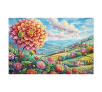 Flowers in Full Bloom 1000 Piece Jigsaw Puzzle for Adults Rainy Day Activity Mindful Relaxation Precision Cut Pieces Unique Gift Wall Art Decor 1000 PCS