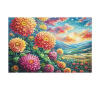Flowers in Full Bloom 1000 Pieces Premium Jigsaw Puzzle Adult Jigsaws Educational Challenge Mental Exercise Winter Gift Precision Cut Board 1000 PCS