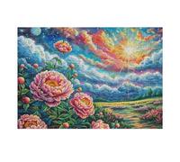 Flowers in Full Bloom 300 Piece Complete DIY Jigsaw Puzzle Collectors Mind Relaxation Educational Decorative Puzzle Gifts for Adults Recycled Cardboard 300 PCS