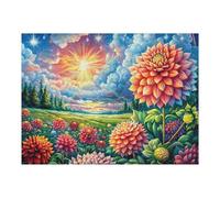 Flowers in Full Bloom 500 Pieces Classic Jigsaw Puzzle Puzzle for Adults Decompression Wall Art Mental Exercise Lightweight Recycled Material 500 PCS