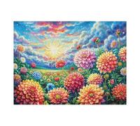 Flowers in Full Bloom 500 Pieces Premium Jigsaw Puzzle Adult Jigsaws Educational Challenge Mental Exercise Winter Gift Precision Cut Board 500 PCS