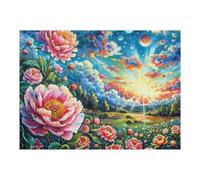 Flowers in Full Bloom 500 Pieces Set Classic Jigsaw Puzzle Couple Puzzle Partners Logic Skill Wall Decor Easter New Year Gift Eco-friendly Recycled Cardboard 500 PCS