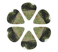 Flowers in the garden 6 Pack Guitar Picks with Organizer Storage Box, Thin-Medium-Heavy Picks Handmade Plectrums Guitar Plectrums Bass Ukulele Picks Acoustic Guitar Lovers Gift
