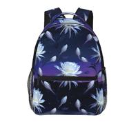 Flowers in the Night Print Casual Travel Backpack with Laptop Compartment