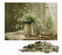 Flowers in Toilet Paper Roll Painting Jigsaw Puzzle for Adults, 1000 Pieces | Image-area sorting: a clear build method over several sessions.