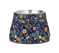 Flowers Lavender Tulips Birds Royal Blue Pets Water&Food Bowls Non Skid Stainless Steel Pets Water Bowl for Small Pet Whisker Friendly