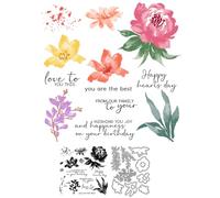Flowers Leaves Stamps and Die Cuts for Card Making Branches Transparent Silicone Clear Stamp and Metal Cutting Dies Sets for DIY Scrapbooking Paper Crafting Seals Decorative Supplies