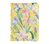 Flowers Lily Daisy Yellow Passport and Vaccine Card Holder Combo Travel Documents Organizer Protector Passport Holder Case for Women and Men Waterproof