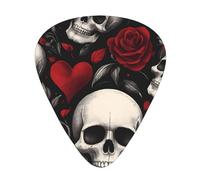 Flowers Love SkullGuitar Picks, 12-Piece Pattern Set, Three Different Thicknesses for Acoustic Electric Guitar and Other Instruments