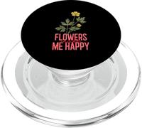 Flowers Make Me Happy (Flower Graphic) PopSockets PopGrip for MagSafe