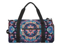 Flowers Moon Butterfly Gym Bag for Men Women, Waterproof Gym Tote Bags, Large Duffel Bag for Travel Workout