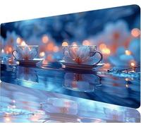 Flowers Mouse Pad,900x400x3mm Mouse Mat Beautiful Desk Mat Large,Soft Smooth Surface with Anti-Slip Rubber Base Mousepad Waterproof,Durable,Extended Length Desk Pad for Christmas Decorations N1-1089