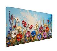 Flowers Mouse Pad Large 1200x600x3mm, Plant Gaming Mouse Pad Waterproof Desk Mat with 3MM Stitched Edges, Non-Slip Rubber Base Mousepad Computer Accessories for Gaming, Office, Home, Gifts -lsy2603ZE