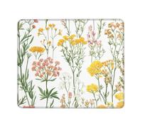 Flowers Mouse Pad Plant Gaming Mouse Mat with Stitched Edges Non-Slip Rubber Base Mousepad for for PC Laptop 22x18cm
