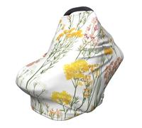 Flowers Nursing Cover 360° Full Coverage Plant Stretch Scarf for Breastfeeding and Car Seat Cover Fit for Most Pushchairs and Prams