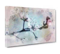 Flowers of a Cherry Blossom Canvas Print | Gallery Wrapped 30mm Frame Wall Art | 30x20 inches | Ready to Hang | Abstract Floral Picture | Living Room Bedroom Lounge Office