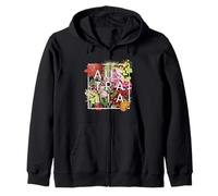 Flowers of Australia Word Art - Australian Pride Zip Hoodie