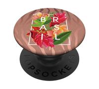 Flowers of Brazil Word Art - Brazilian Pride PopSockets Adhesive PopGrip