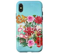 Flowers of Maldives Word Art - Maldives Vacation Souvenir Case for iPhone X/XS