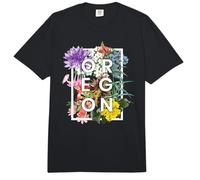 Flowers of Oregon Word Art - Oregon State USA Souvenir Comfort Colors Adult Heavyweight T-Shirt