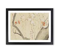Flowers Of The Four Seasons Vol.1 By Sakai Hoitsu Asian Japanese Framed Wall Art Print, Ready to Hang Picture for Living Room Bedroom Home Office Décor, Black A2 (64 x 46 cm)