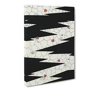 Flowers On A Footpath By Watanabe Seitei Asian Japanese Canvas Wall Art Print Ready to Hang, Framed Picture for Living Room Bedroom Home Office Décor, 24x16 Inch (60x40 cm)