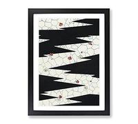 Flowers On A Footpath By Watanabe Seitei Asian Japanese Framed Wall Art Print, Ready to Hang Picture for Living Room Bedroom Home Office Décor, Black A3 (34 x 46 cm)