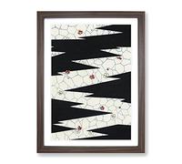 Flowers On A Footpath By Watanabe Seitei Asian Japanese Framed Wall Art Print, Ready to Hang Picture for Living Room Bedroom Home Office Décor, Walnut A3 (34 x 46 cm)