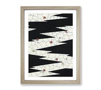 Flowers On A Footpath By Watanabe Seitei Asian Japanese Framed Wall Art Print, Ready to Hang Picture for Living Room Bedroom Home Office Décor, Oak A3 (34 x 46 cm)