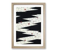 Flowers on a Footpath by Watanabe Seitei Framed Print | A2 Oak Framed Wall Art | Ready to Hang | Modern Floral Picture | Living Room Bedroom Lounge Office