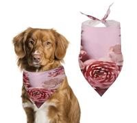 Flowers on Light Pink Background Spring Summer Dog Bandanas Soft, Dog Scarf Washable Triangle, Pet Bandana Cute Outdoor Accessories for Small Dogs Cat Pet