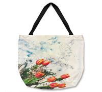 Flowers On Marble Tote bat Benjamin Tate Design Natural One Size