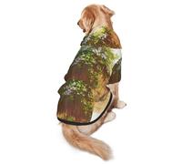 Flowers On The Wooden Fence Adorable Dog Hoodie - Soft Polyester Pet Hoodie For Medium And Large Dogs, Seasons