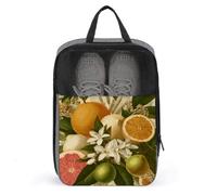 Flowers Oranges Lemons Fruit Wheat Shoe Bag for Travel Daily Use Anti-dust Storage Carrier Golf Shoe Pouch
