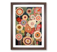 Flowers Orphism Design Vol.12 Framed Print | A2 Walnut Framed Wall Art | Ready to Hang | Modern Floral Picture | Living Room Bedroom Lounge Office