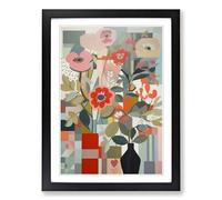 Flowers Orphism Design Vol.7 Framed Print | A2 Black Framed Wall Art | Ready to Hang | Modern Floral Picture | Living Room Bedroom Lounge Office