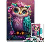 Flowers Owl 1000 Piece Jigsaw Puzzles for Adults,Stress Reliever Difficult Challenge Deal As Gifts for The Whole Family (38x26cm)