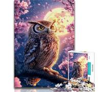 Flowers Owl JigsawPuzzle 1000 Pieces for Teenagers,Challenging To Complete But Fun And Humorous Birthday Present,Gifts,Wall Art (38x26cm)
