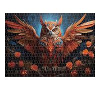Flowers Owls Jigsaw Puzzles for Adults 1500 Pieces Educational Toys Challenging Game 1500 Piece Puzzles for Adults for The Whole for Women Gifts for Men