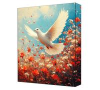 Flowers Paint by Numbers for Adults Beginner Kit, 5D DIY Dove of Peace Paint by Numbers with Acrylic Paints and Brushes, Home Wall Art Decor, Perfect Gifts for Christmas, 30x40cm Without Frame G-317