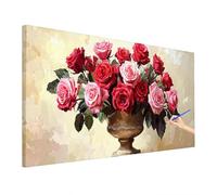 Flowers Paint by Numbers for Adults Children, Painting by Numbers for Beginner, Retro Paint by Number Kits with Large Canvas 180x80cm, DIY Oil Painting Kit for Autumn Decor Home, Gifts for Women E-28