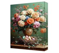Flowers Paint by Numbers for Adults, Complete DIY Easter Eggs Paint by Numbers kits, 32x44in Coloured Canvas with Acrylic Paints and Brushesfor Beginners Adults, Gifts for Home Decor, Frameless G-299