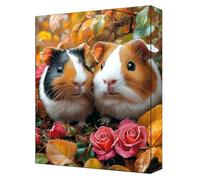 Flowers Paint by Numbers for Adults, Complete DIY Hamster Paint by Numbers kits, 16x22in Coloured Canvas with Acrylic Paints and Brushes, for Beginners Adults, Gifts for Home Decor, Frameless G-304
