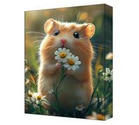 Flowers Paint by Numbers for Adults, Complete DIY Hamster Paint by Numbers kits, 40x54in Coloured Canvas with Acrylic Paints and Brushes, for Beginners Adults, Gifts for Home Decor, Frameless G-306