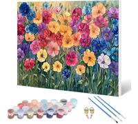 Flowers Paint by Numbers for Adults, Flower Painting by Numbers DIY Color Oil Painting Hobbies for Adults Women with Acrylic Paint Brush Set for Room Decor, Gifts for Women 32x24inch -hjw25010N4