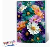 Flowers Paint by Numbers for Adults Landscape Paint by Numbers Kits, Hobbies for Adults Women, DIY Acrylic Pigment Color Oil Drawing Kits Wall Art for Room Decor 16x24in (Without Frame) -LKF07534