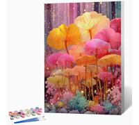 Flowers Paint by Numbers for Adults Landscape Paint by Numbers Kits, Hobbies for Adults Women, DIY Acrylic Pigment Color Oil Drawing Kits Wall Art for Room Decor 16x24 inch (Without Frame) -LKF07538