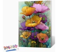 Flowers Paint by Numbers for Adults Landscape Paint by Numbers Kits, Hobbies for Adults Women, DIY Acrylic Pigment Color Oil Drawing Kits Wall Art for Room Decor 40x53 Inch (Without Frame) -LKF079YG