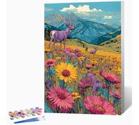 Flowers Paint by Numbers for Adults Landscape Paint by Numbers Kits, Hobbies for Adults Women, DIY Acrylic Pigment Color Oil Drawing Kits Wall Art for Room Decor 40x53 inch (Without Frame) -LKF07815V